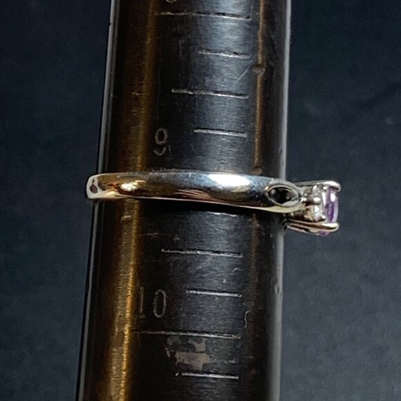 VTG Sterling Silver 925 CZ Prong Set Three Stone Engagement Style Ring Size 9 - Picture 6 of 9